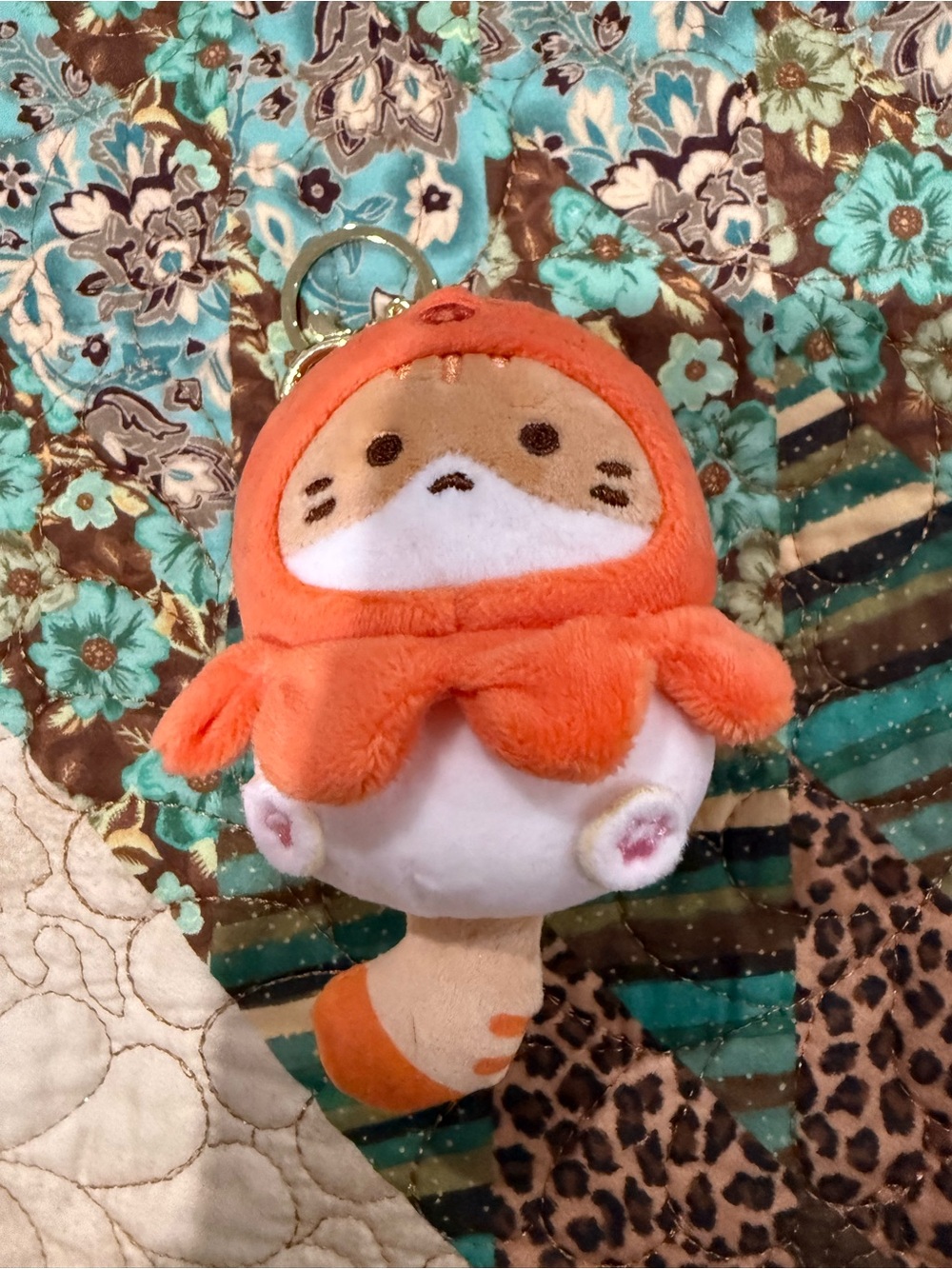 adorable CoCo Snack Shop Series Plush Cat Keychain orange snack